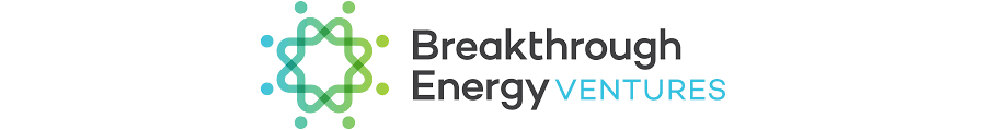Graphic logo with blue green design of a star on the left and text on the right stating Breakthrough Energy Ventures