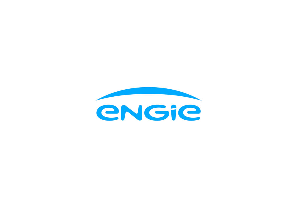 Logo text of eNGie in light blue