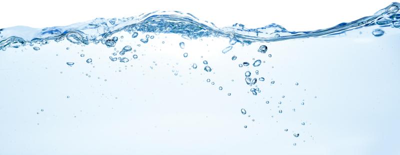 clear water with light wave and bubbles
