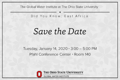 A "save the date" card for Did You Know: East Africa