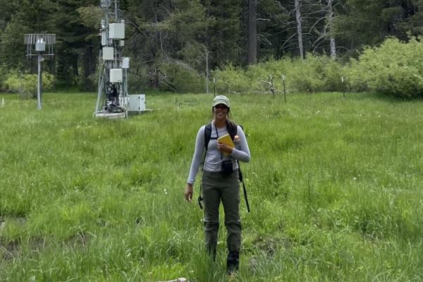 Annalise Khandelwal conducting field research.