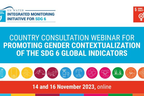 UN Water infographic for integrated monitoring initiatives for SDG6 Country Consultation Webinar for Promoting Gender Contextualization of the SDG6 Global Indicators 14 and 16 November 2023 online
