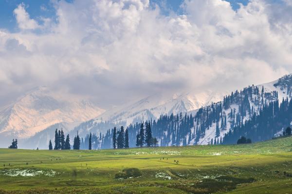 Serene Landscape of mountain range and valley.